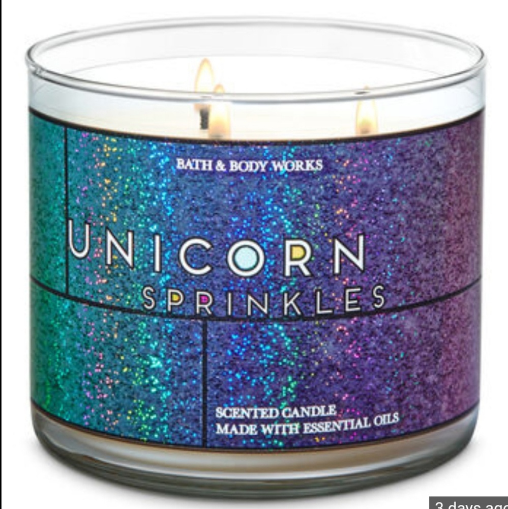 Bath and Body works Unicorn Sprinkles 3 wick candl